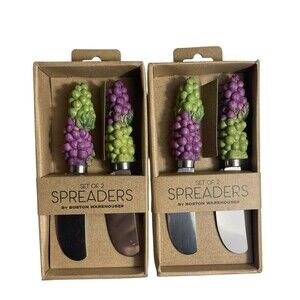 Grape Cluster Cheese Spreaders Set of 4 Charcuterie Butter Jam Pate Dip 2015 NEW